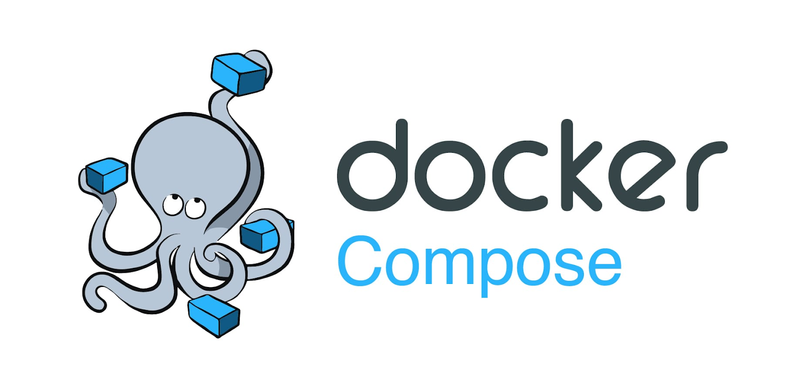 Docker logo depicting an octopus grasping blocks, accompanied by the text "Docker Compose" next to it